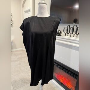 Zara Black Sleeveless Asymmetrical Sheath Dress